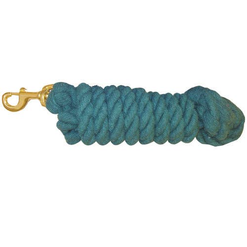 Heavy Duty Cotton Lead Rope with Brass Snap 3/4" x 10'