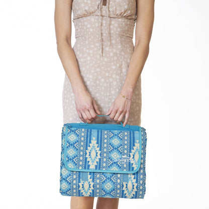 Sundance Blue Printed Stripe Picnic Blanket