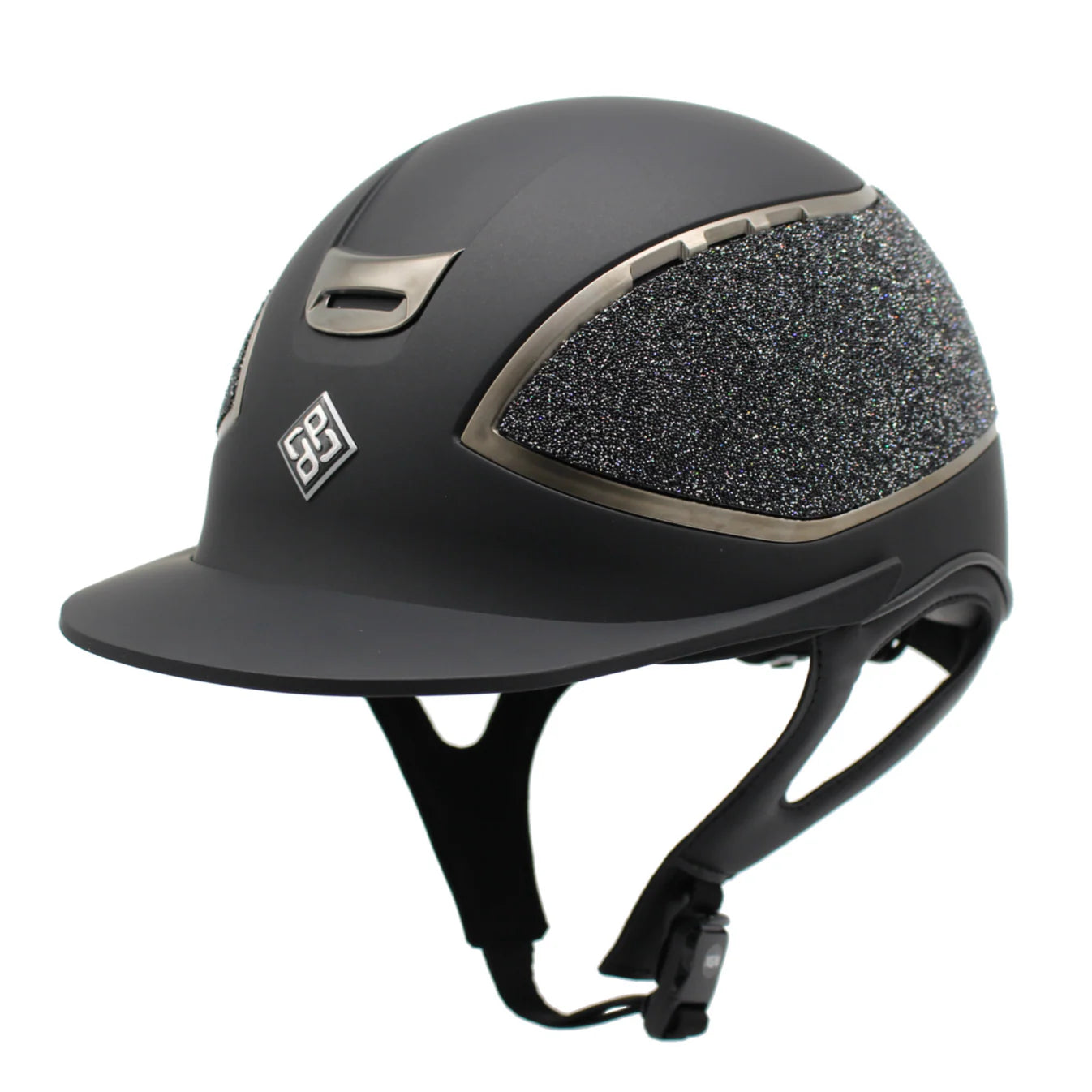 AP Hassinger Presidente Helmet -Black Matte Crystal w/ Gunmetal Rail - Riders Choice Supply Co