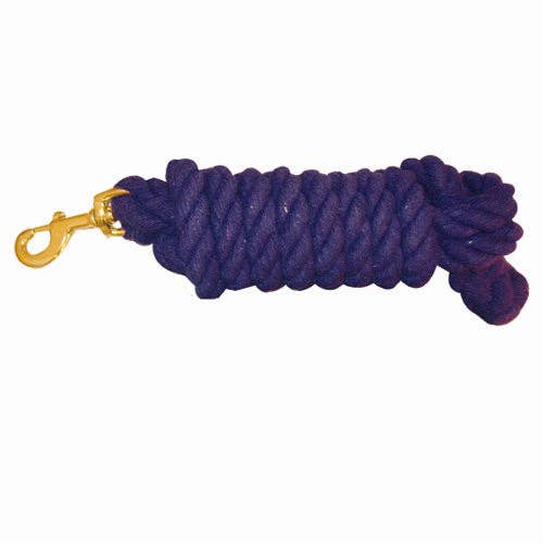 Heavy Duty Cotton Lead Rope with Brass Snap 3/4" x 10'