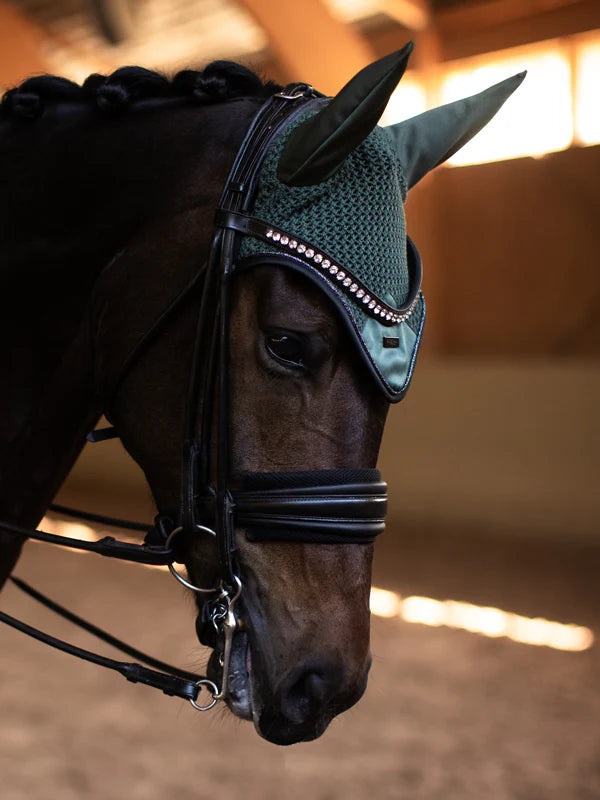 Equestrian Stockholm Ear Bonnet Sycamore Green - Full - Riders Choice Supply Co