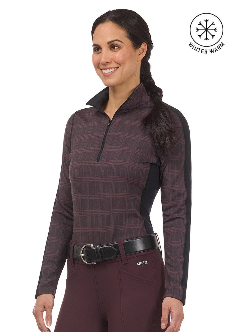 Stretch Plaid Quarter Zip Riding Top - Riders Choice Supply Co