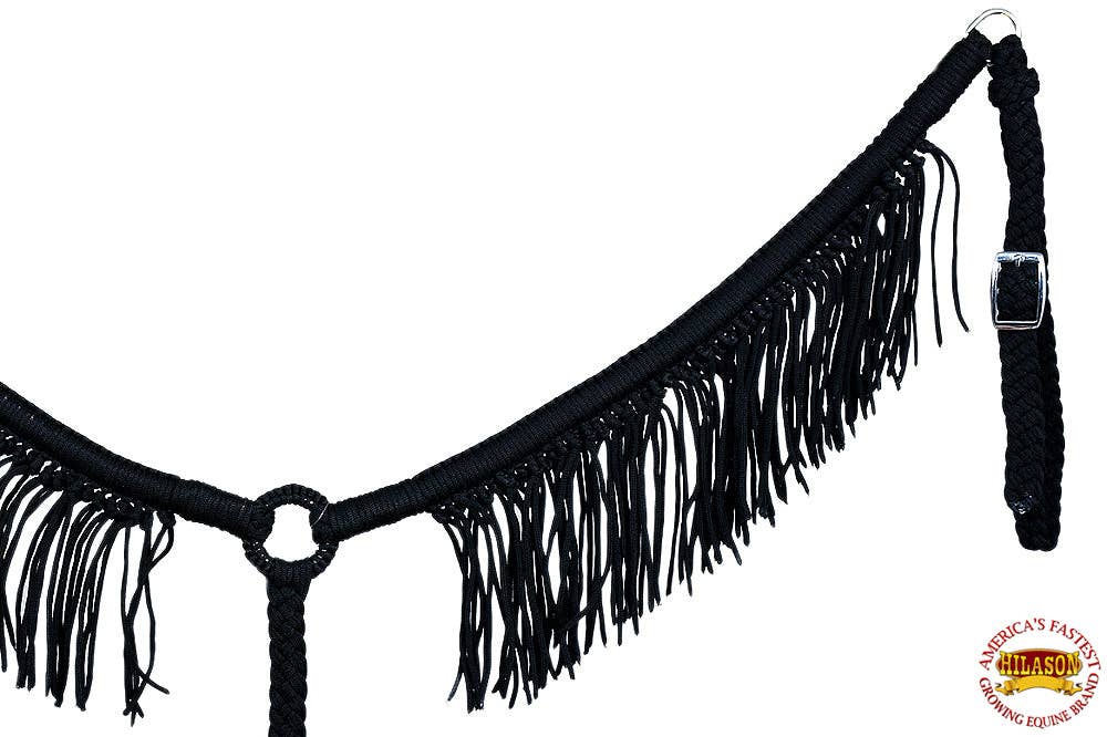 Horse Breast Collar Flat Braided Paracord With Fringes By Hilason