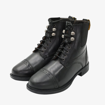 Lace-Up Synthetic Leather Paddock Boots