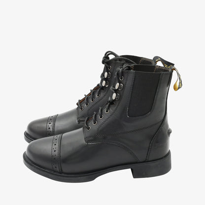 Lace-Up Synthetic Leather Paddock Boots