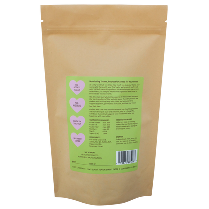 Lucky Chestnut - Alfalfa with Nettle + Mint Horse Treats - Low-NSC