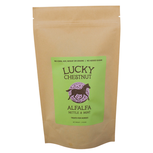 Lucky Chestnut - Alfalfa with Nettle + Mint Horse Treats - Low-NSC