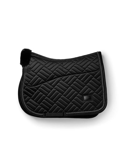 Equestrian Stockholm Jump Saddle Pad Vegan Fur Crystal Black - Full - Riders Choice Supply Co