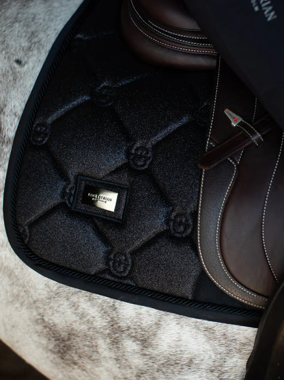 Equestrian Stockholm Jump Saddle Pad All Black Glimmer - Full - Riders Choice Supply Co