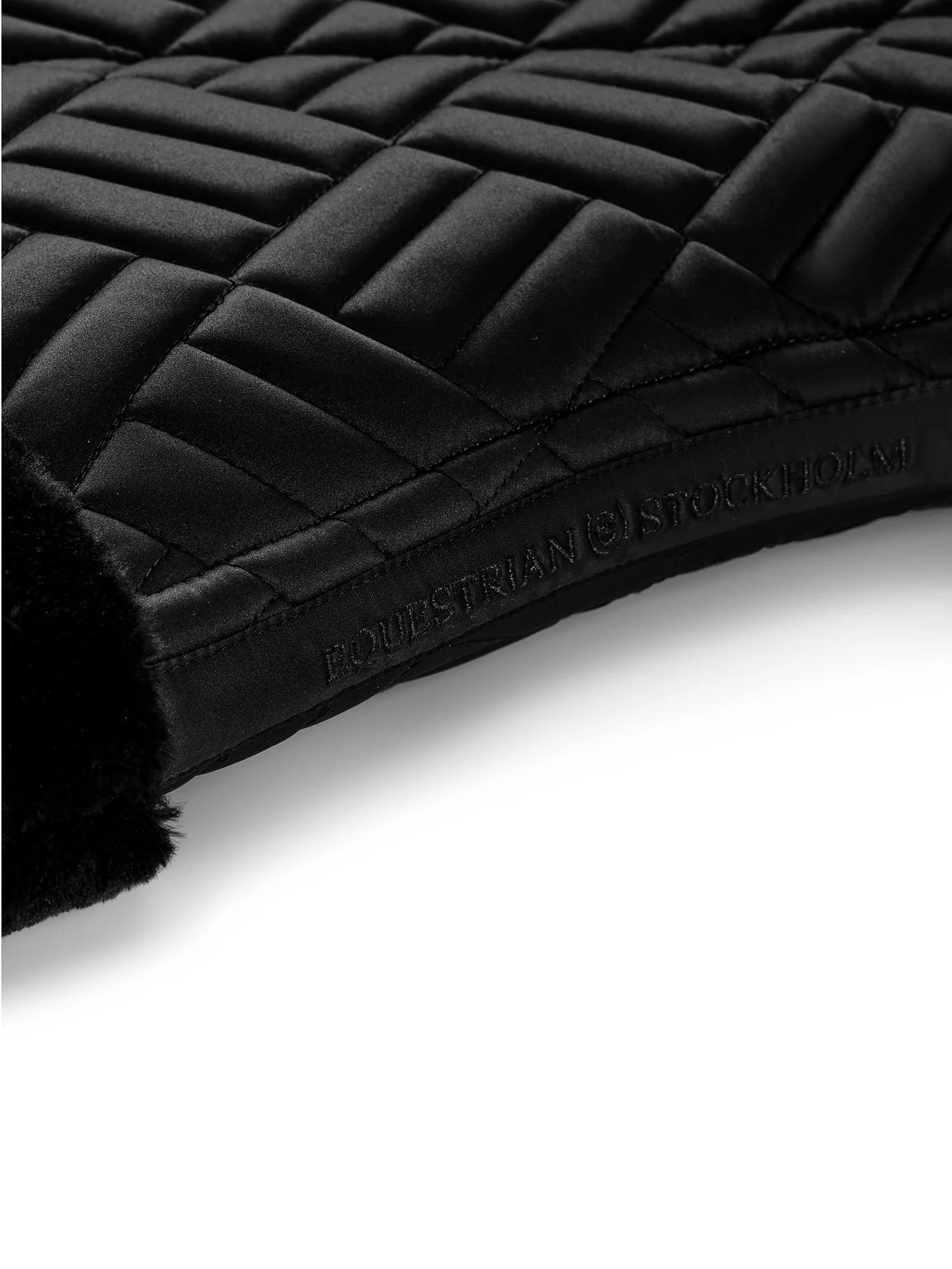Equestrian Stockholm Jump Saddle Pad Vegan Fur Crystal Black - Full - Riders Choice Supply Co