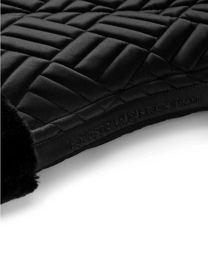 Equestrian Stockholm Jump Saddle Pad Vegan Fur Crystal Black - Full - Riders Choice Supply Co