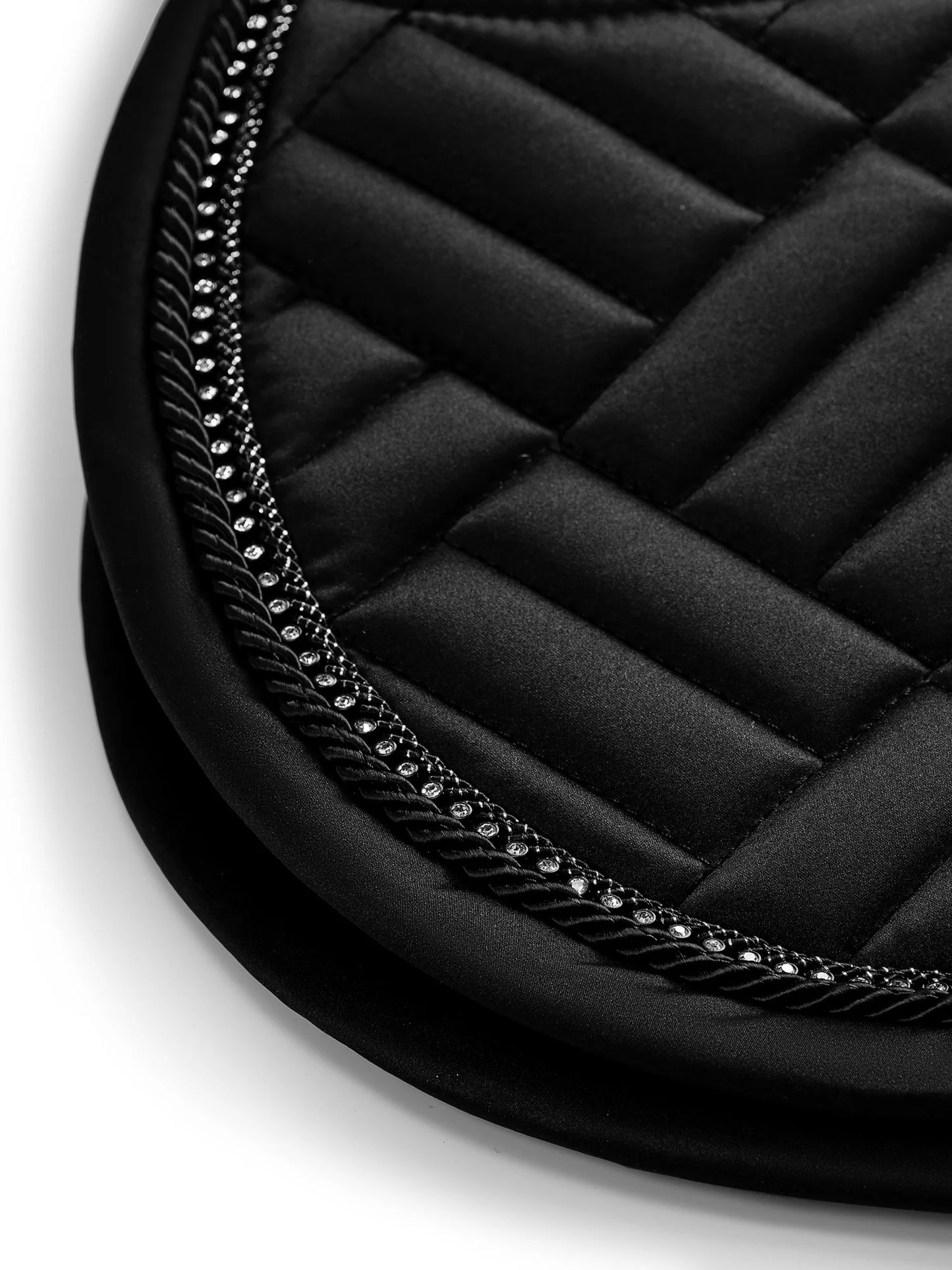 Equestrian Stockholm Jump Saddle Pad Vegan Fur Crystal Black - Full - Riders Choice Supply Co