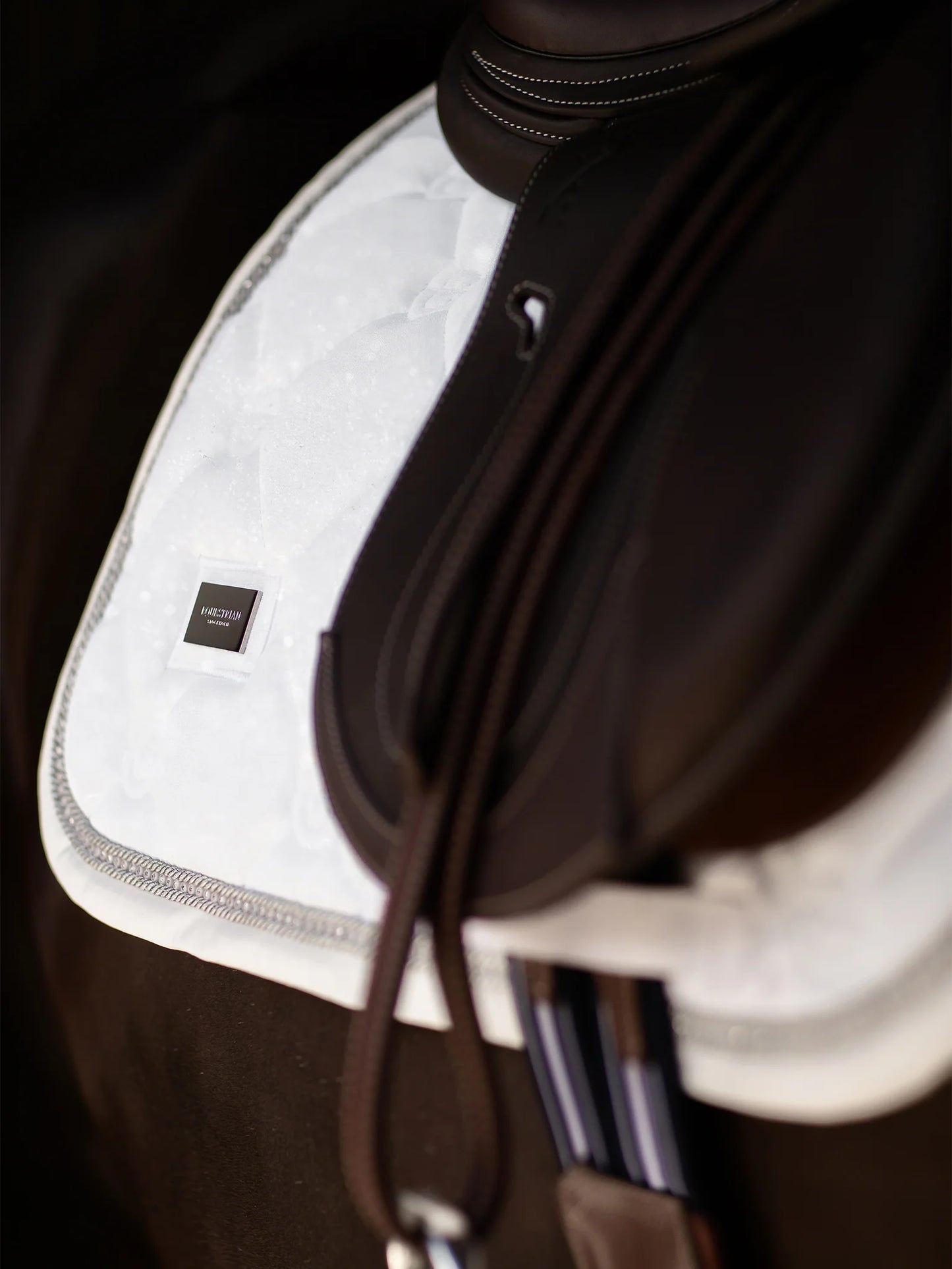 Equestrian Stockholm Jump Saddle Pad Crystal White Glimmer - Full - Riders Choice Supply Co