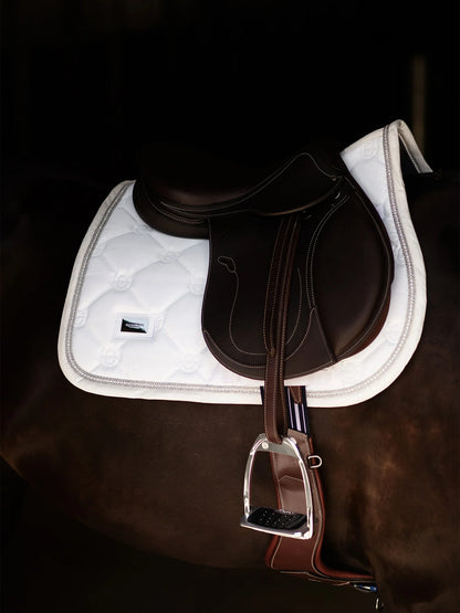 Equestrian Stockholm Jump Saddle Pad Crystal White Glimmer - Full - Riders Choice Supply Co